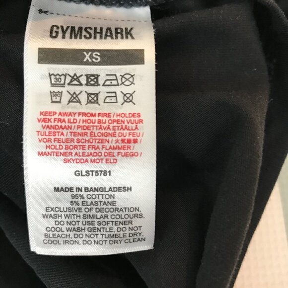 Gymshark Black Cropped Work Out Top Size XS - Picture 7 of 7